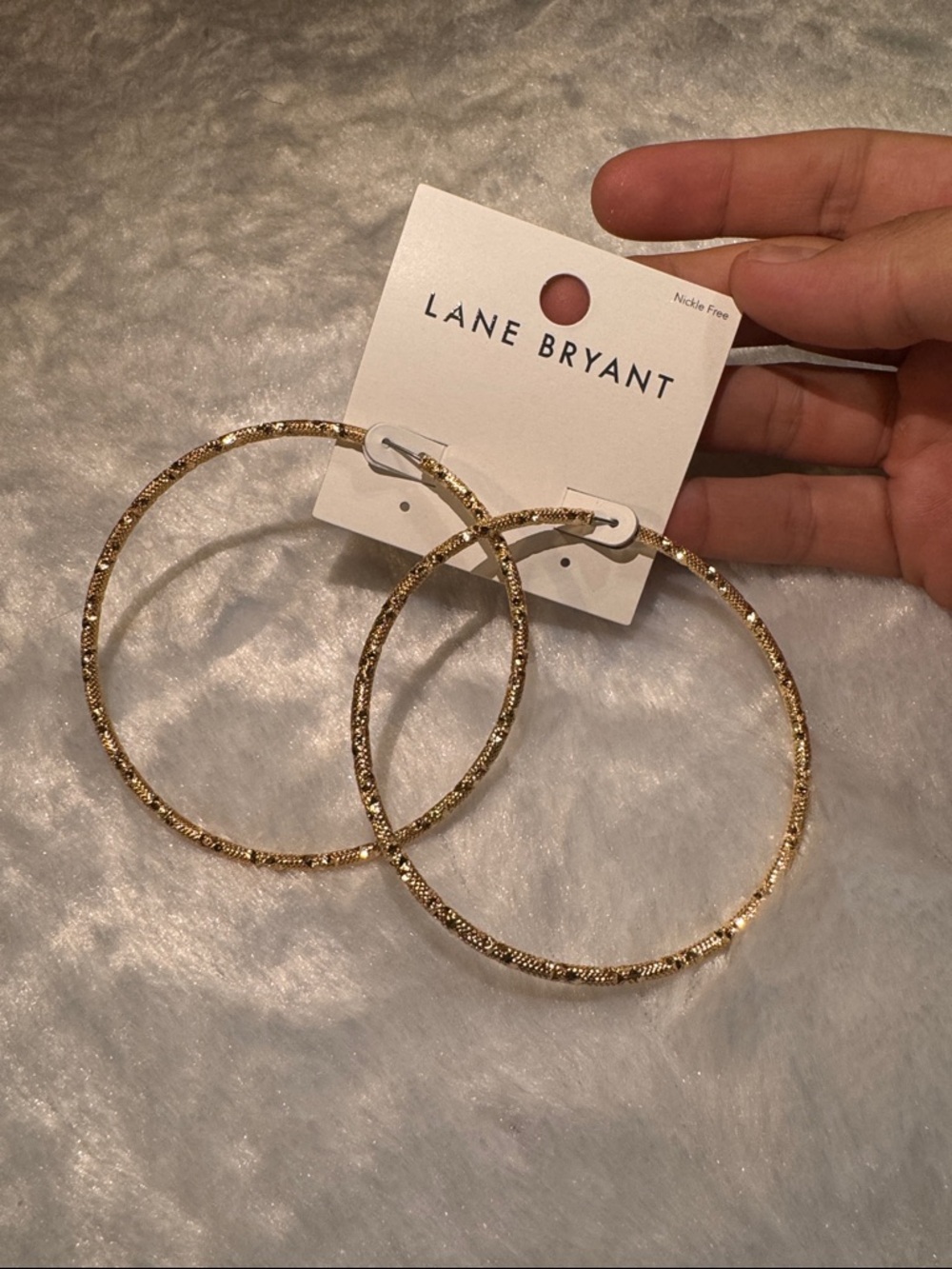 Lane Bryant Shimmering Gold Large Hoop Earrings